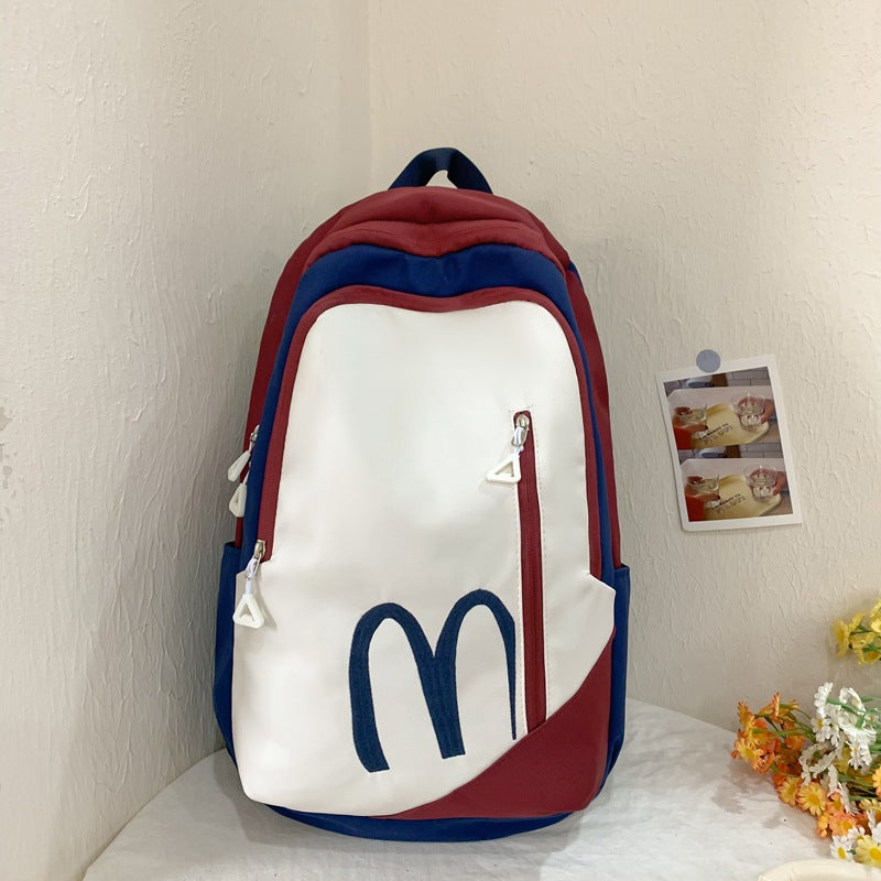 Female High American Retro Large Capacity Primary Leisure Backpack