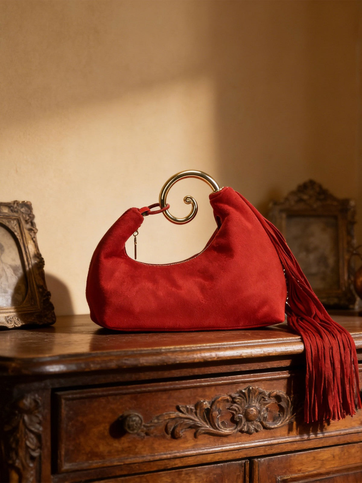 Large Capacity Hand Holding Dinner Fashion Frosted Suede Bags