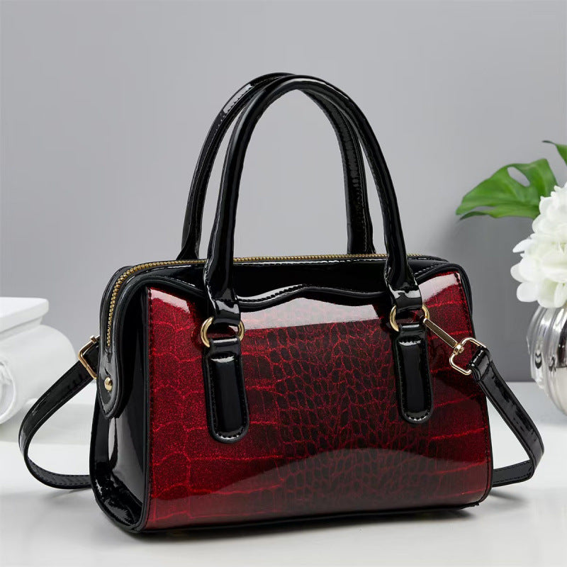 New Simple Stone Pattern Stitching Fashion Women's Handbag