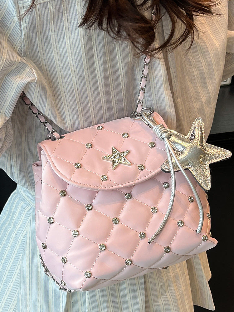 Women's Rhombus Chain Underarm Summer Fashion Niche Western Women's Backpack