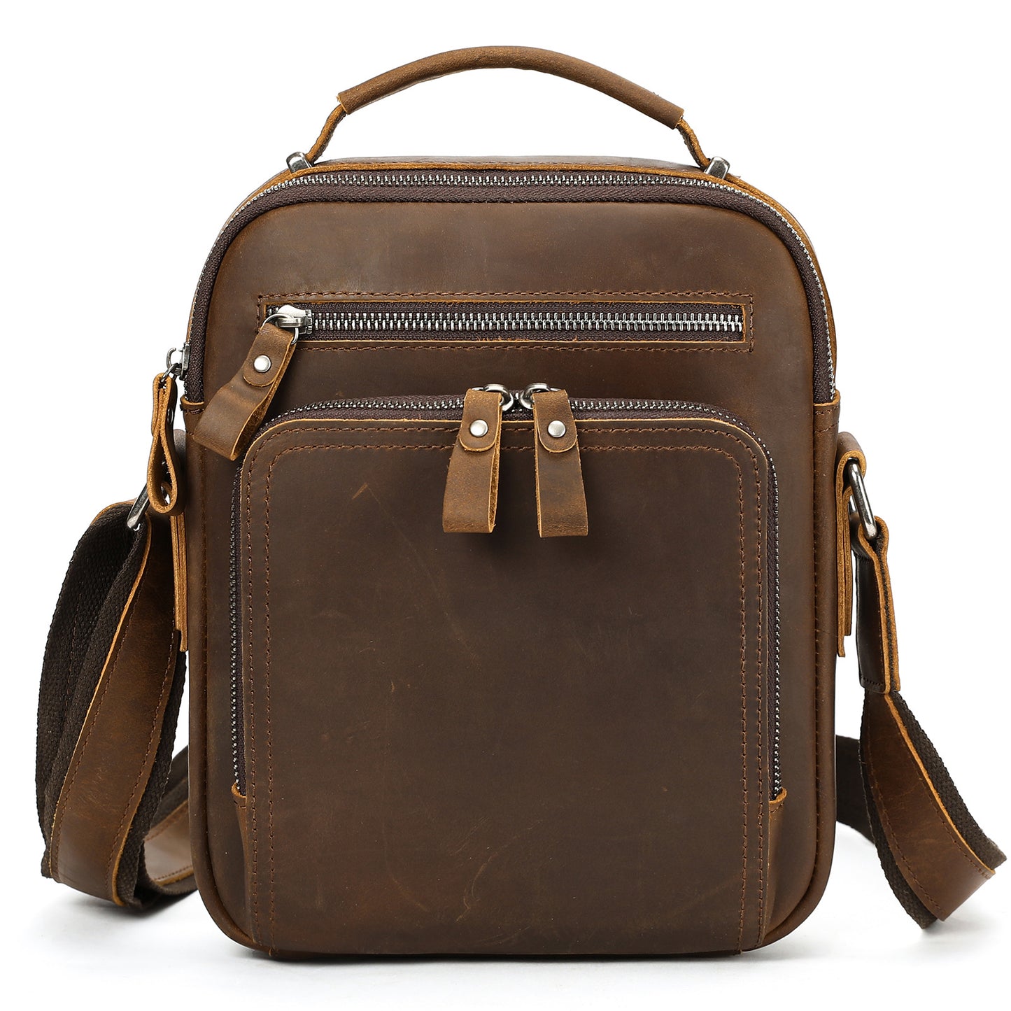 Men's Fashion Trend Niche Genuine Leather One Portable Shoulder Bags