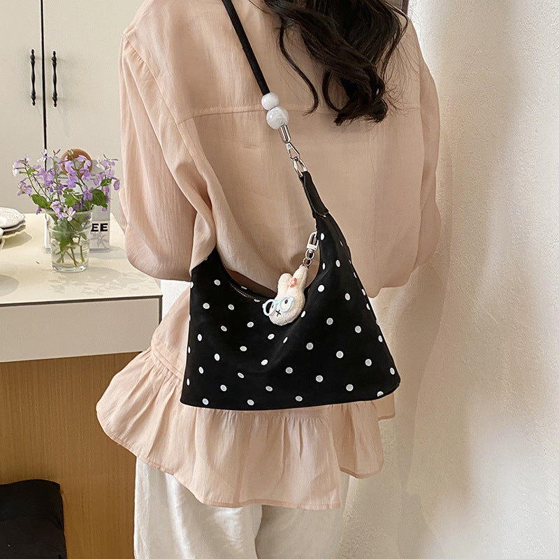 Women's Korean Style Niche Polka Dot Large Capacity Tote Bag
