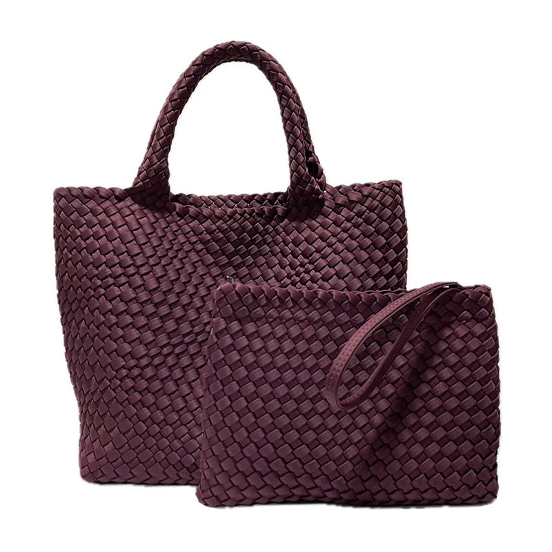 Women's Neoprene Woven Super Large Capacity Hand-woven Bags