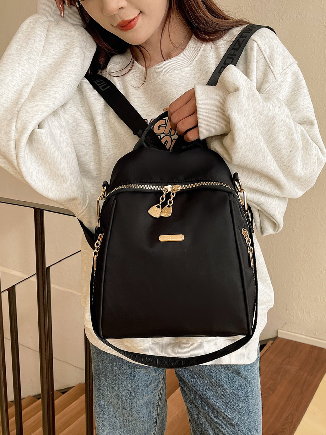Women's National Style Bamboo Leaf Light Luxury Ethnic Fashion Leisure Backpack