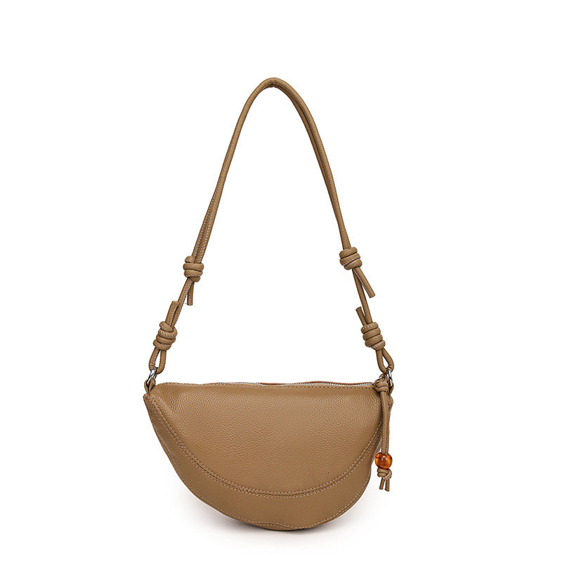 Cowhide Underarm Light Luxury Texture Croissant Simple Women's Shoulder Bag