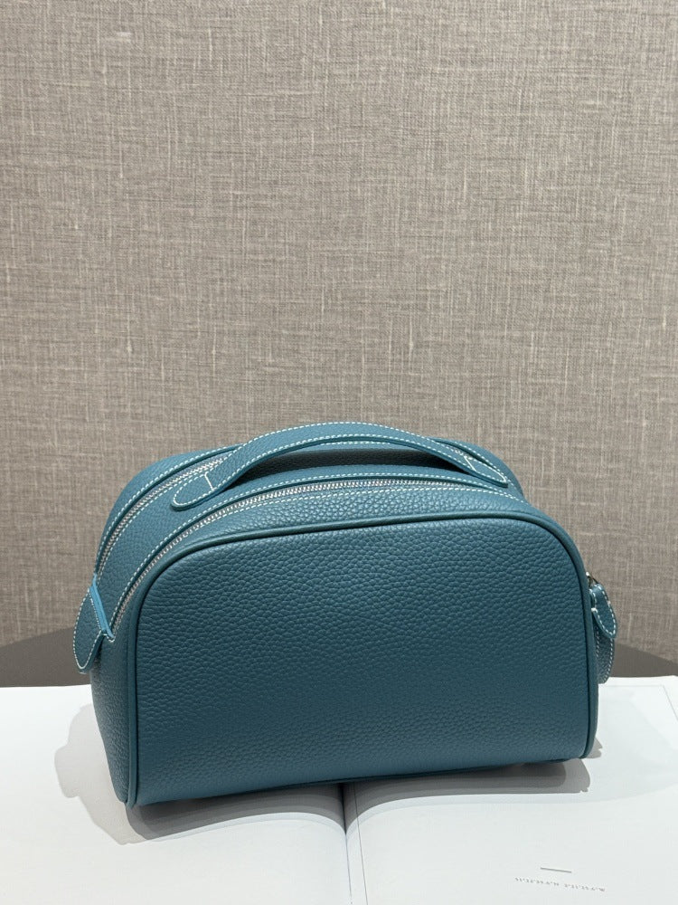 Layer Cowhide High-grade Portable Large Capacity Makeup Bag