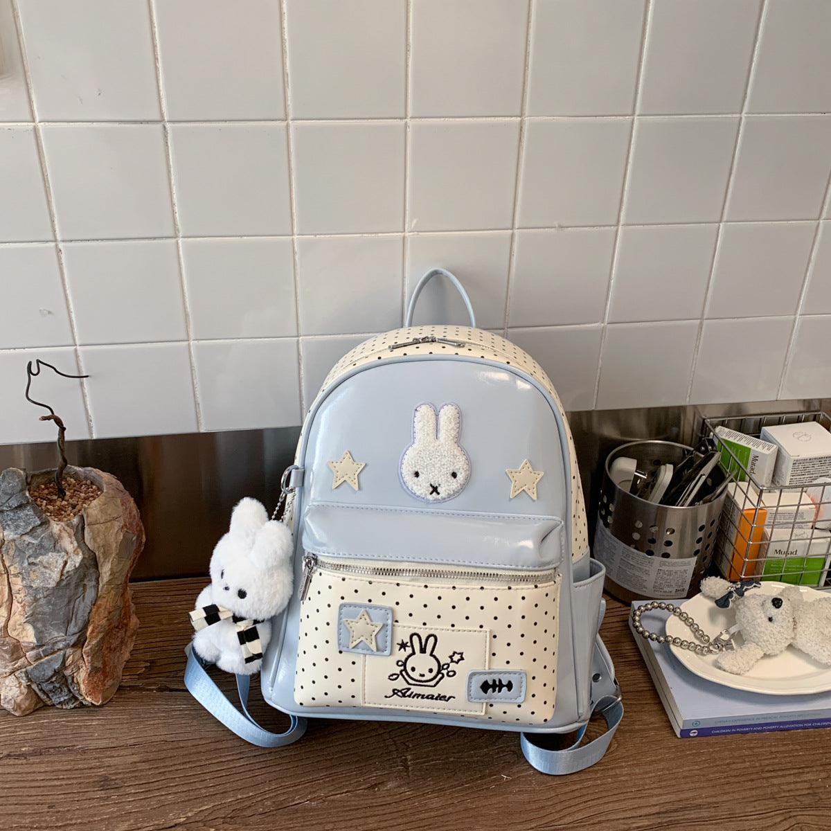 Cartoon Iti College Style Polka Dot Large Capacity Leisure Backpack