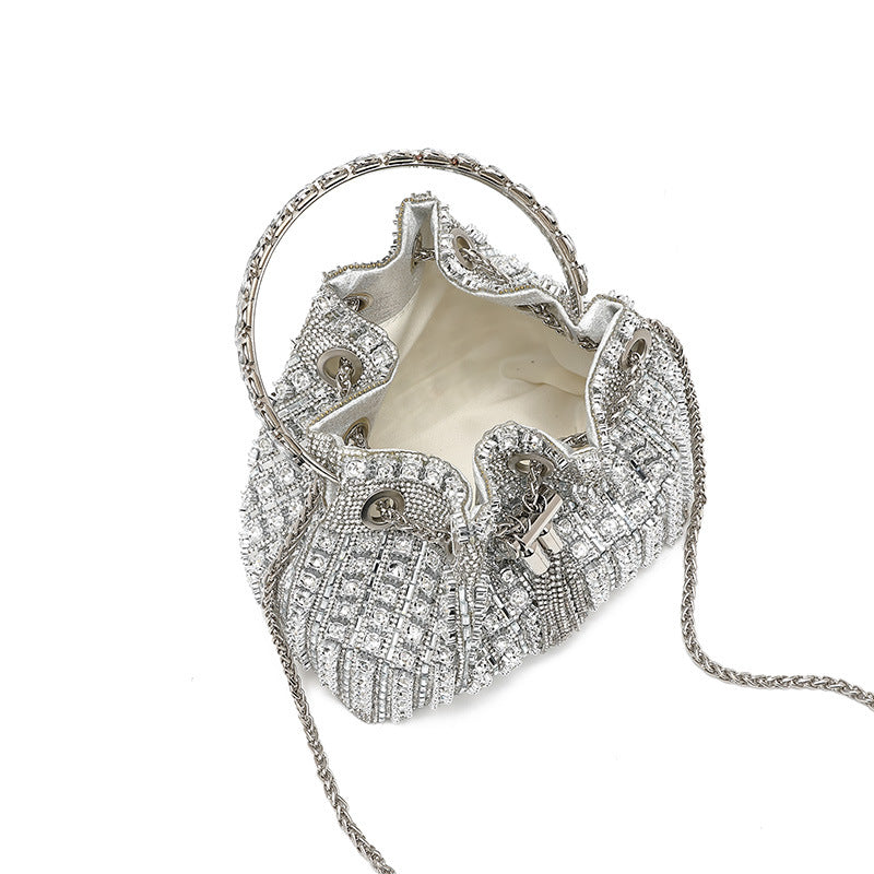 Women's Dinner Refined Rhinestone Chain Simple Fashion Bucket Bag