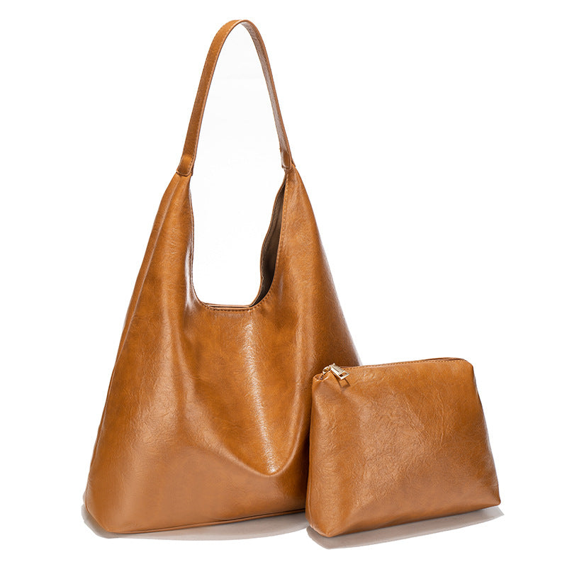 Portable Large Capacity Loose Feeling Female American Retro Underarm Bag