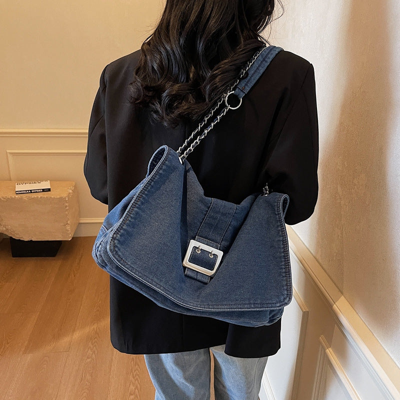 Women's Denim Fashion Commuter Large Capacity Underarm Spring Bags