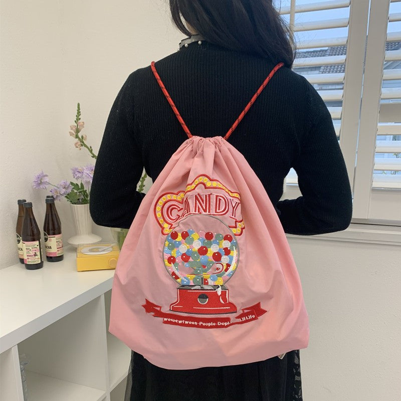 Style Fashion Cute Cartoon Environmental Protection Drawstring Women's Backpack