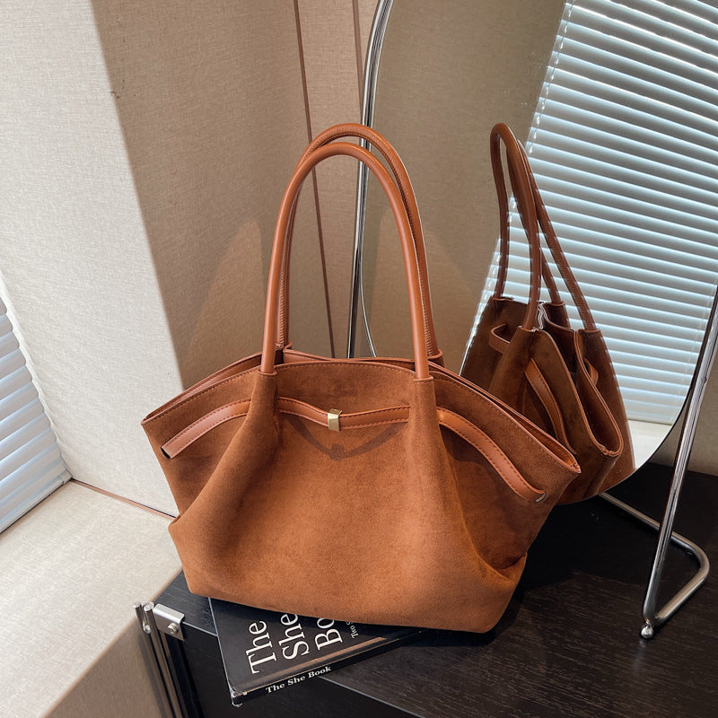 Women's Frosted Suede Underarm Large Capacity Totes Tote Bag