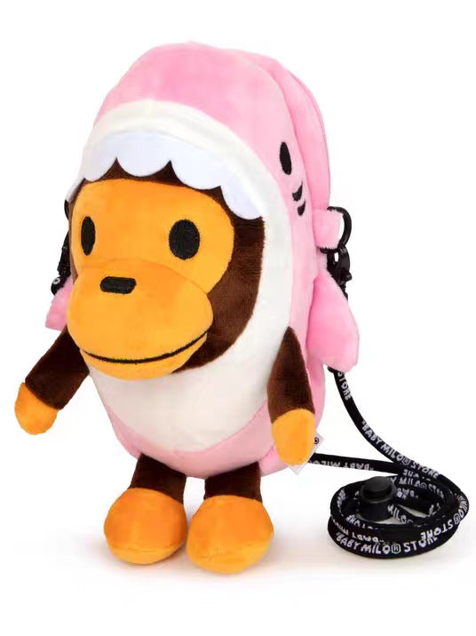Fashion Plush Monkey Cute One Pink Mobile Phone Bag