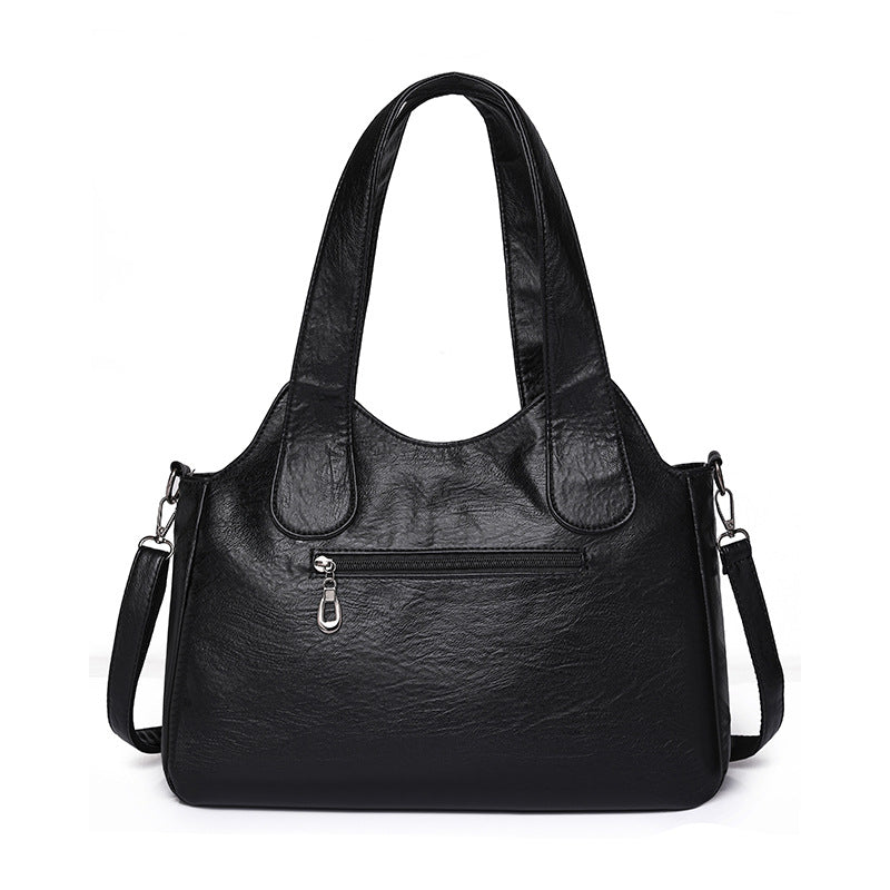 Women's Soft Leather Large Capacity Female Simple Mom Style Handbags