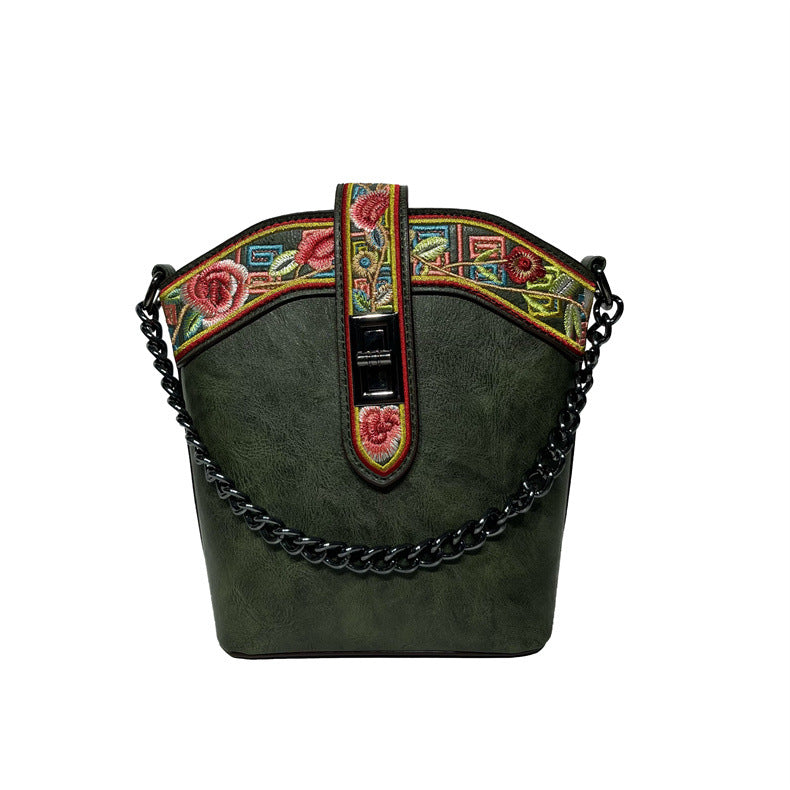 Women's Style Simple Versatile Ethnic Texture Large Shoulder Bags