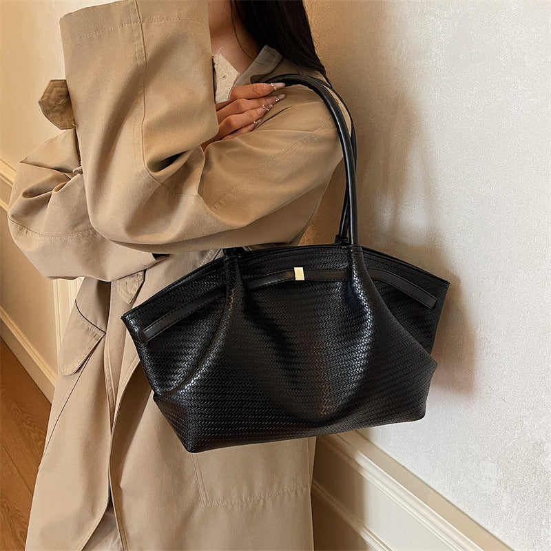 Women's Retro Underarm Fashionable Pleated Cloud Leisure Tote Bag