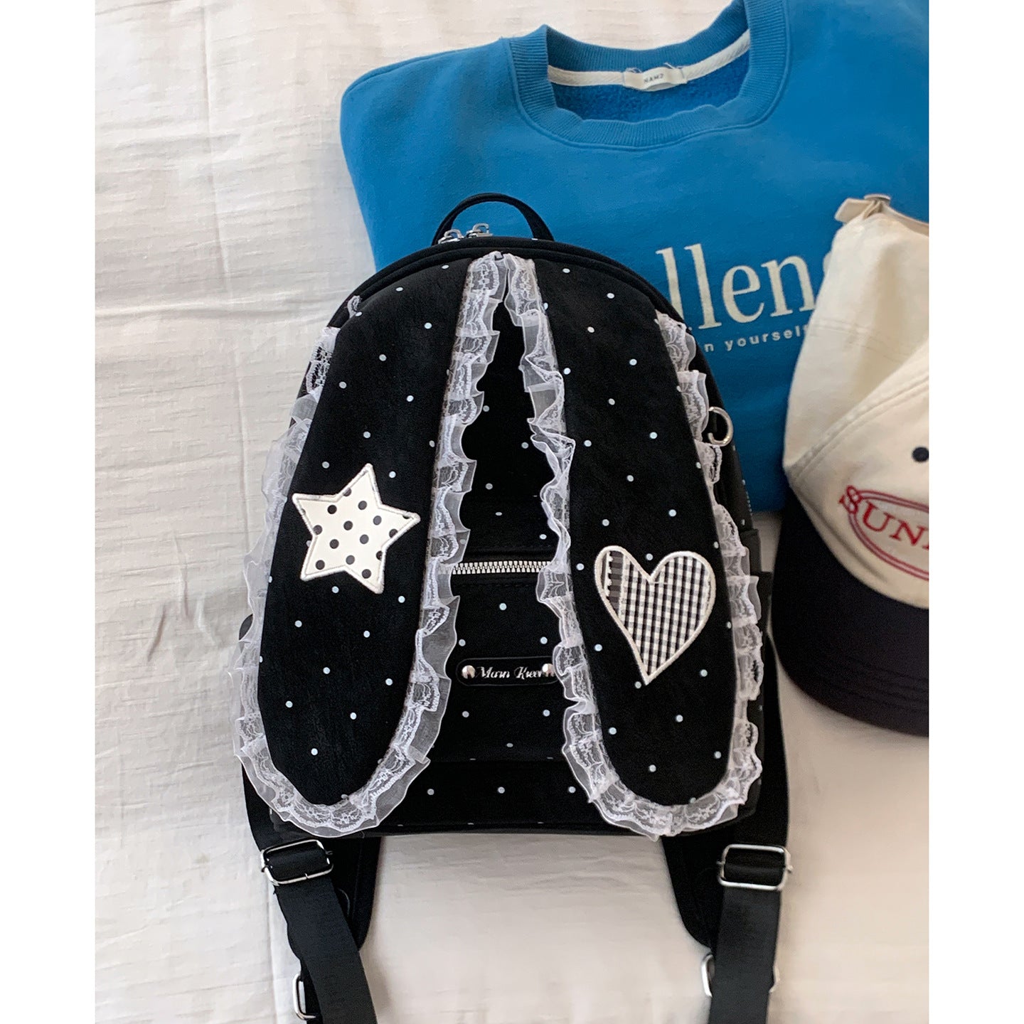 Cute Cartoon Rabbit High-grade Lace Pink Backpacks