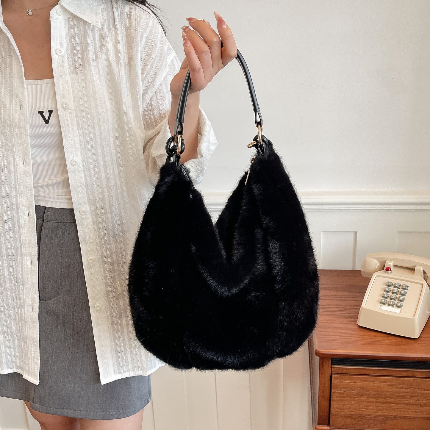 Slouchy New Women's Plush Korean Fashionable Bags