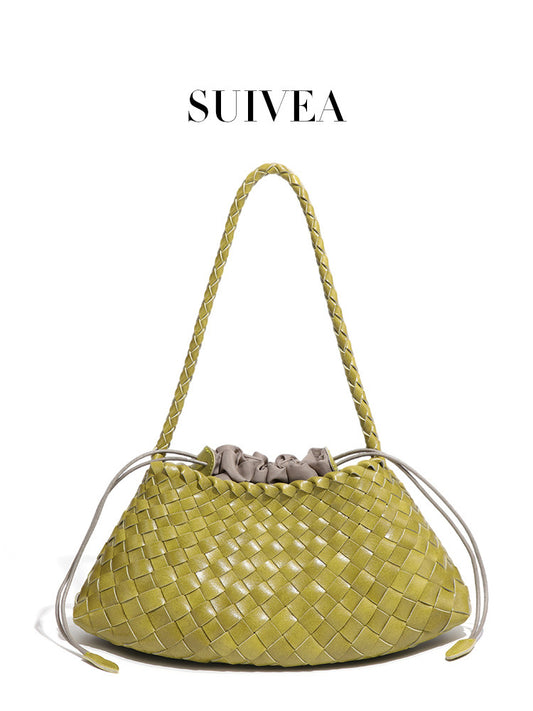 Women's Niche Underarm Woven Vegetable Basket Personality Bucket Bags
