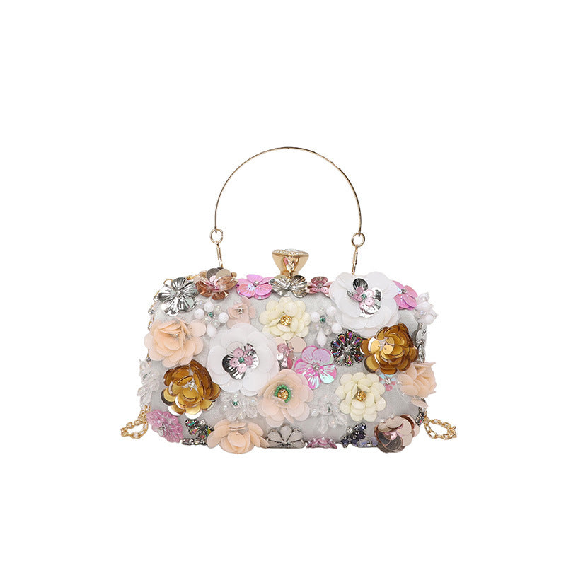 Women's Flower Dinner Fashion Chain Box Women's Shoulder Bag