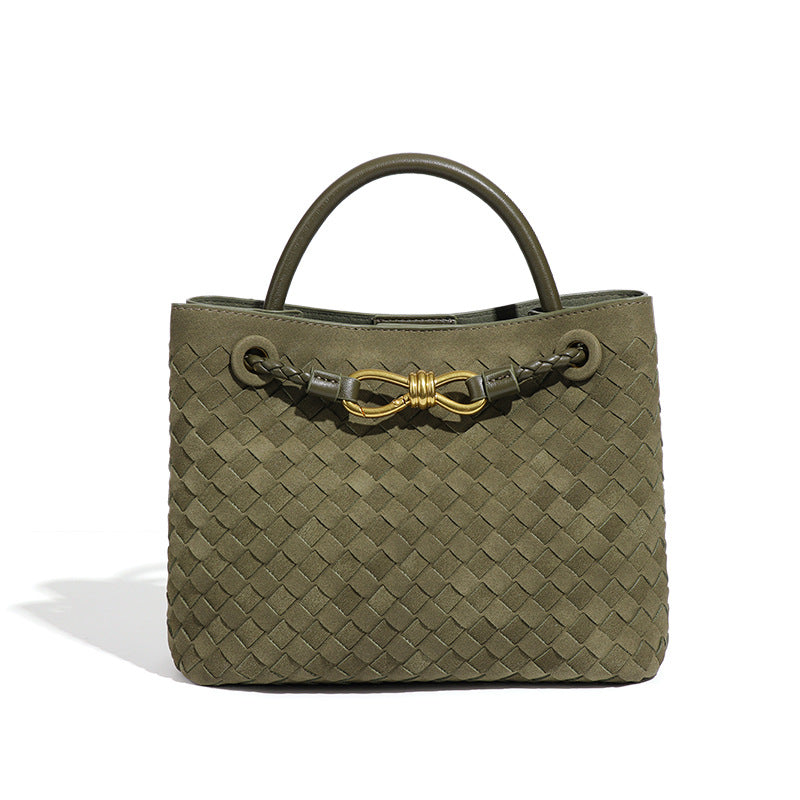 Women's Woven Frosted Suede Vintage Large Capacity Shoulder Bags