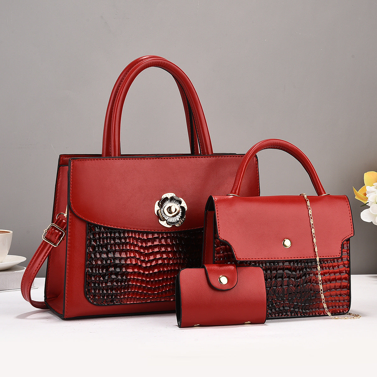 Women's Three-piece Portable Female Lady Fashion Bags