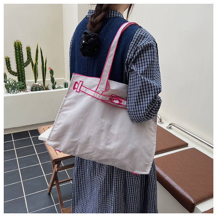Embroidered Fashion Large Capacity Environmental Protection Shopping Everyday Joker Women's Shoulder Bag