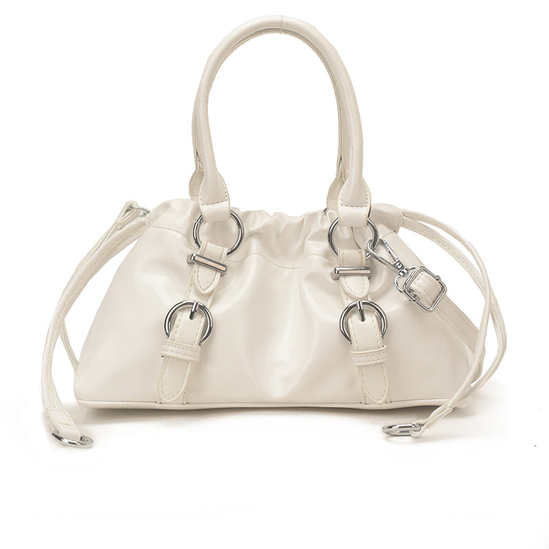 Women's Korean Style Soft Leather Pleated Portable Cloud Fashionable Texture Women's Shoulder Bag