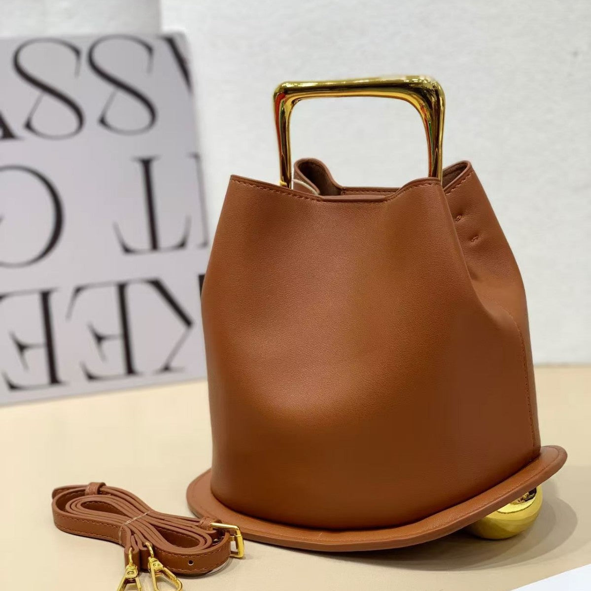 Women's Fashionable Metal Portable Irregular Textured Women's Handbag