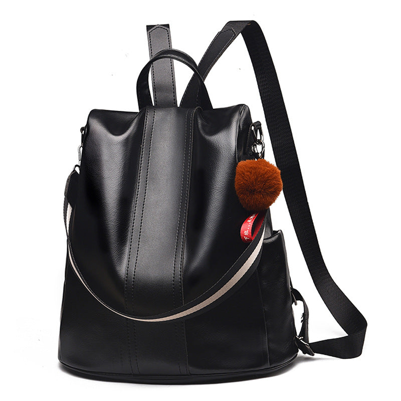 Women's Fashion Soft Leather Commuter Large Capacity Women's Backpack