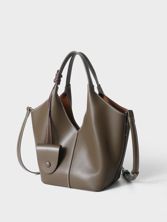 Women's Niche Large Capacity Totes Leather Vegetable Tote Bag