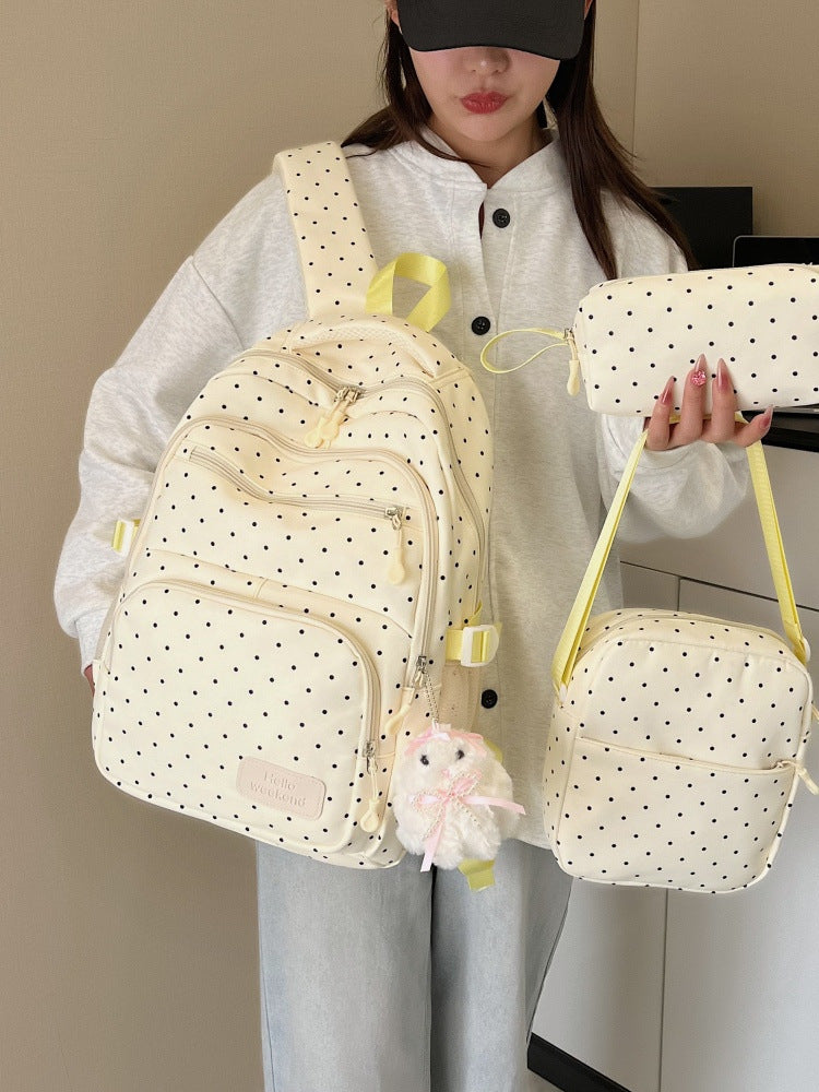 Women's Style Polka Dot Early High College Good-looking Cute Sweet Fresh Women's Backpack