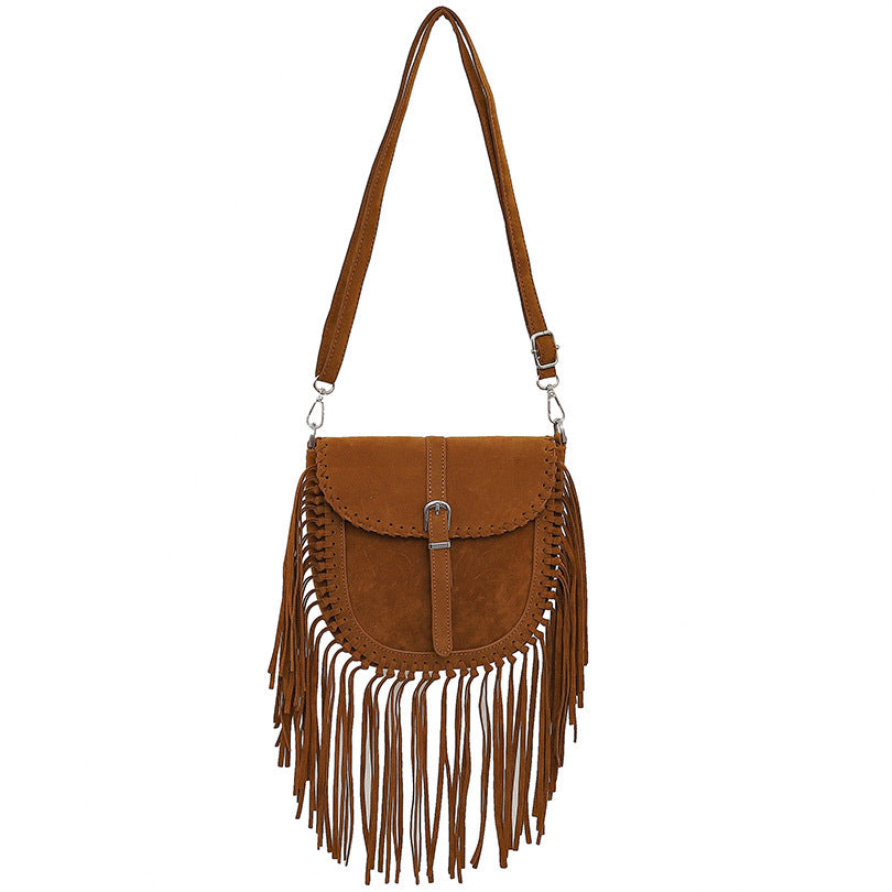 Women's Handmade Suede Saddle Retro Ethnic Style Women's Messenger Bag