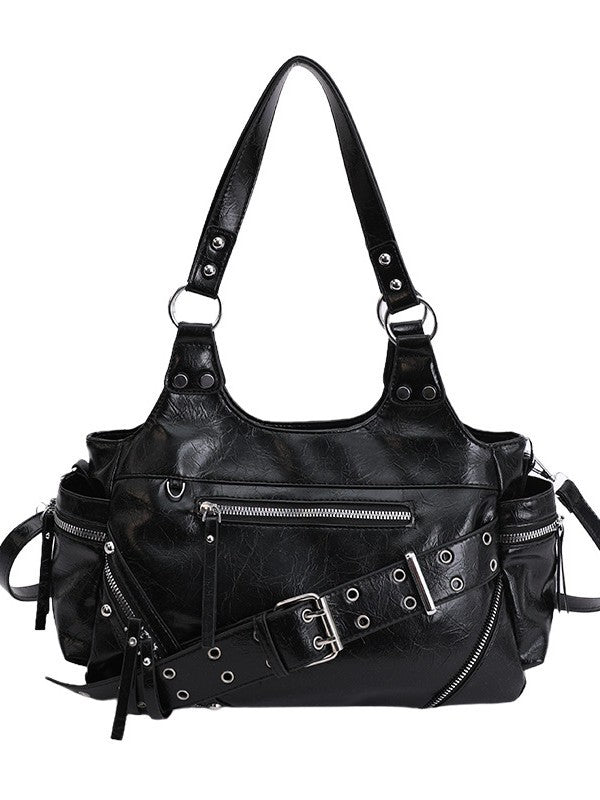 Women's Fashionable Personalized Hot Oil Wax Leather Shoulder Bags