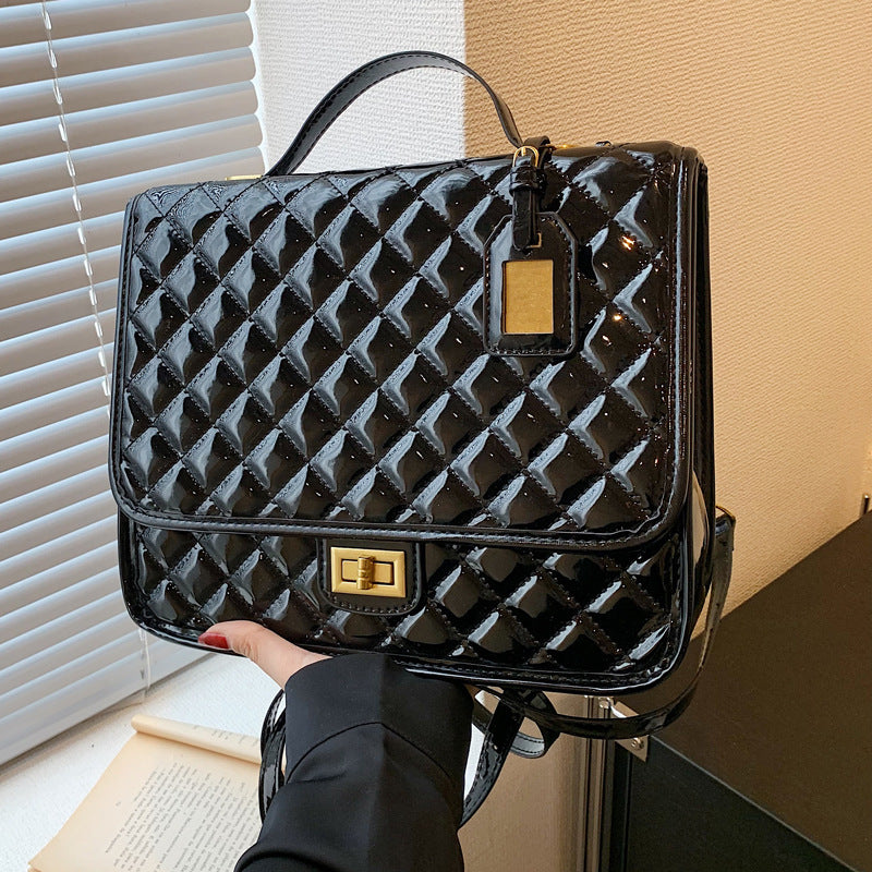 Women's Fashion Shiny Leisure Rhombus Niche Women's Backpack