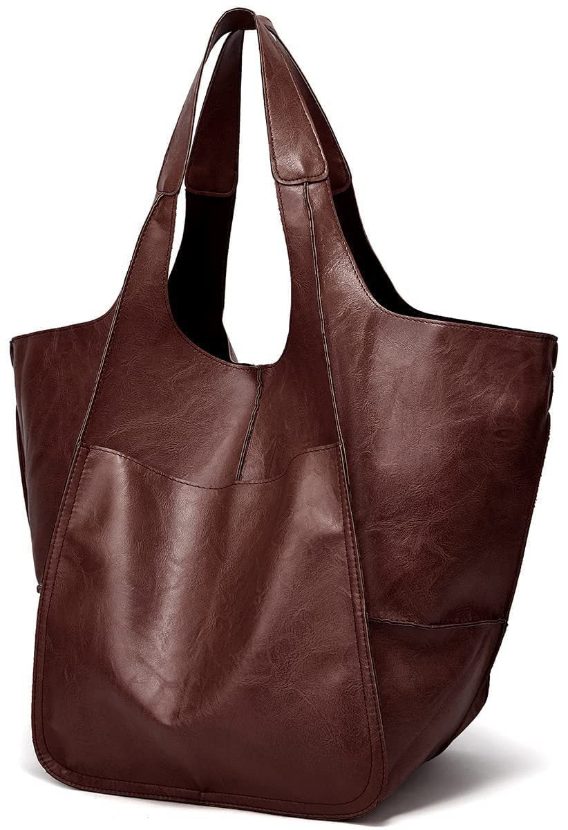 Women's Retro Simple Big Soft Leather Large Capacity Bags