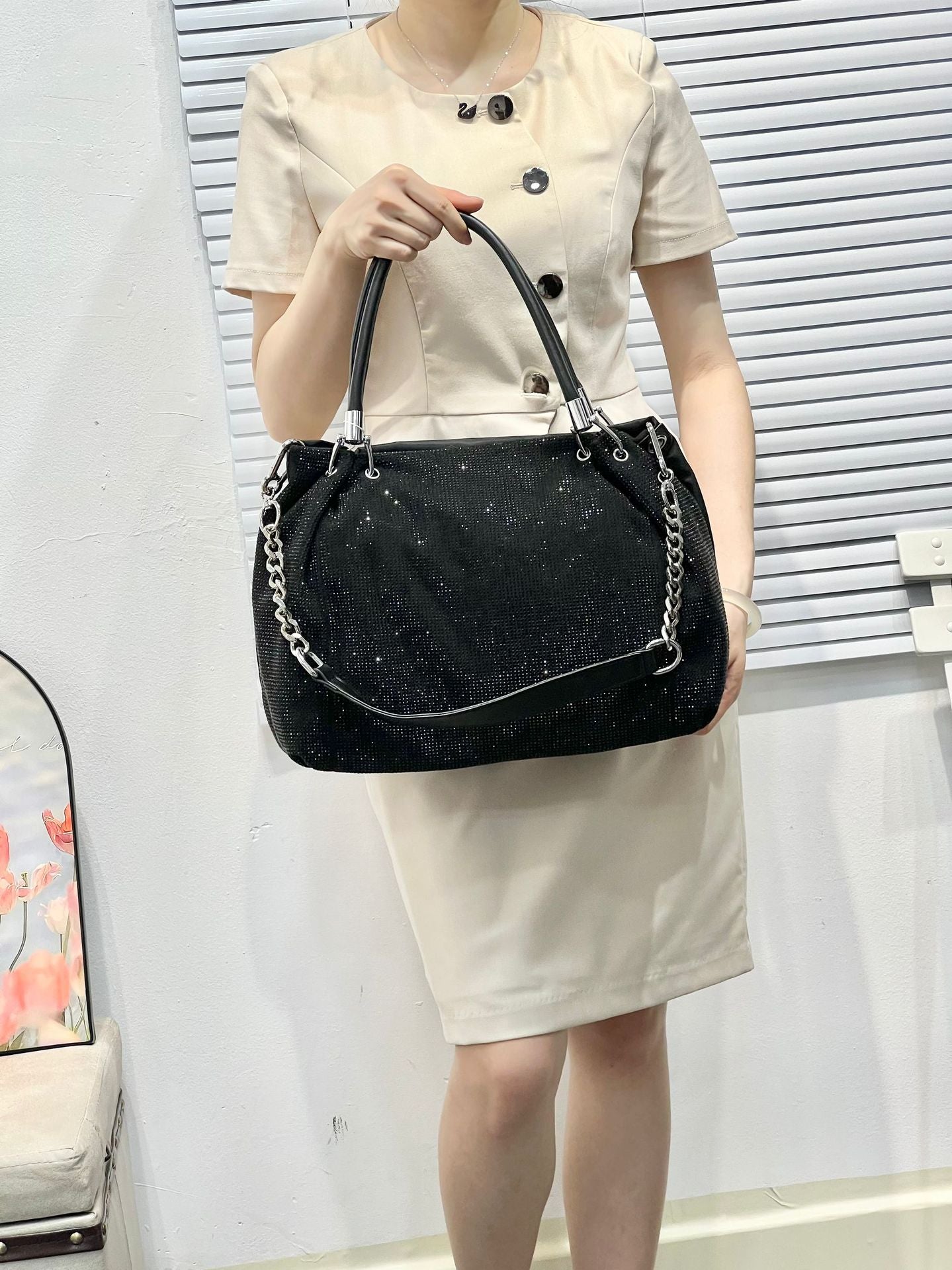 New Fashion Chain Versatile Exquisite Rhinestone Handbags