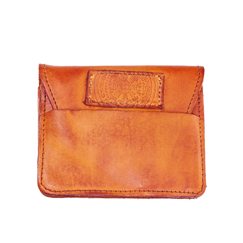 Distressed Style Washed First Layer Vegetable Tanning Card Holder