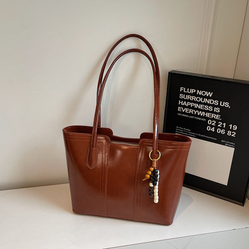 Women's Large Capacity Fashion Commuter Textured Autumn Korean Tote Bags