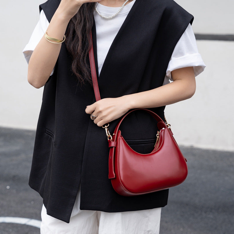 Women's Genuine Leather Fashionable Underarm Niche Western Women's Shoulder Bag