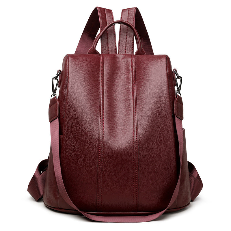 Women's Large Capacity Portable Trendy Fashion Soft Leather Women's Backpack