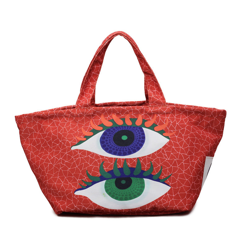 Embroidered Nylon Portable Large Capacity Shopping Versatile Tote Bag