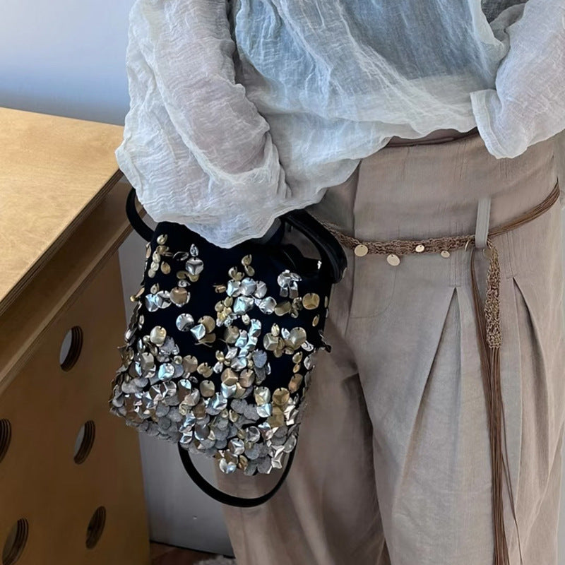 Women's Western Style Exquisite Sequins Portable Handmade Women's Handbag