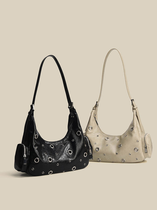 High-grade Rivet Metal Eyelet Fashion City Lady Shoulder Bags