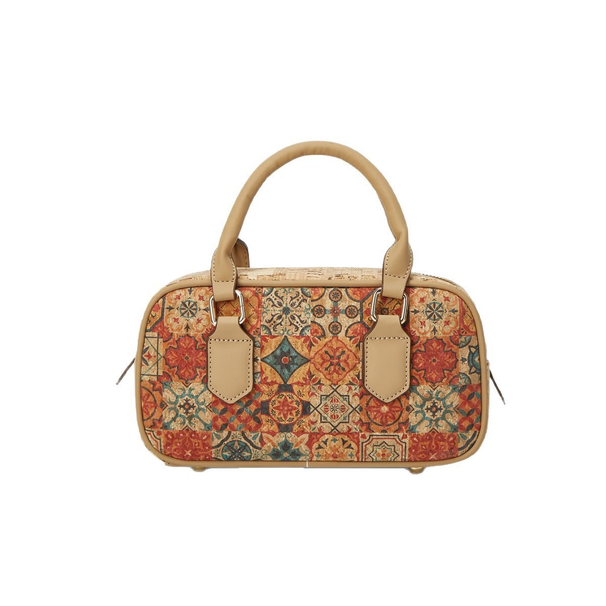Retro Ethnic Cork Print Bark Texture Women's Handbag