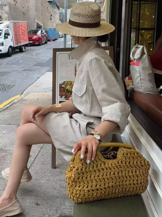 Women's Hand Carrying Straw Special Interest Light Luxury High Tote Bag