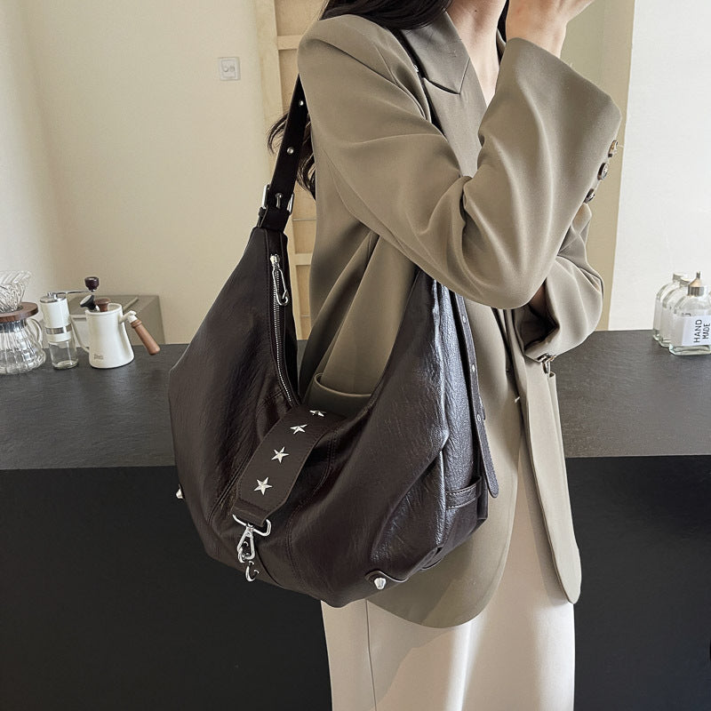 Women's Large Capacity Fashion Retro Niche Dumpling Tote Bag