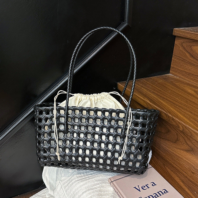 Women's Summer Super Hot Woven Large Capacity Picnic Lunch Box Seaside Bags