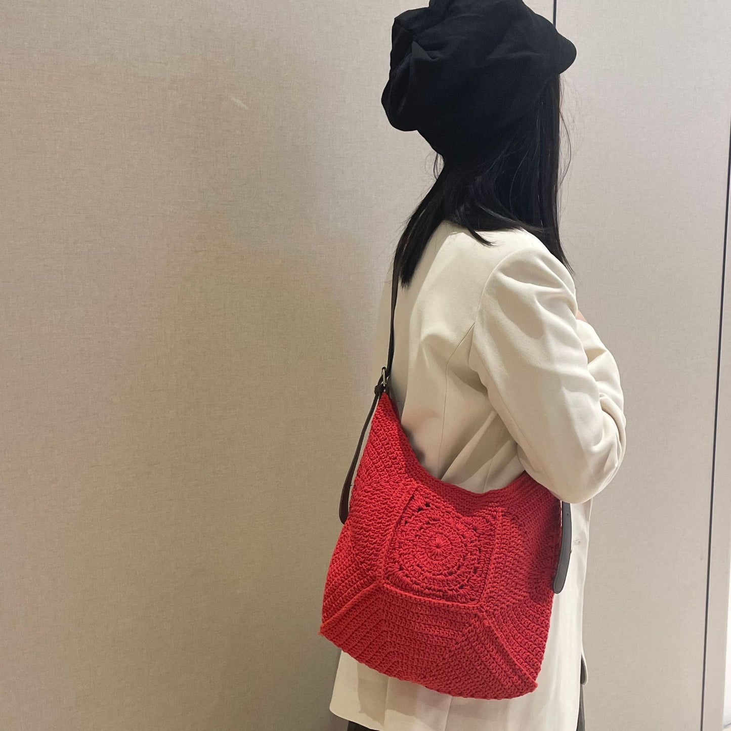 Large Capacity Cotton Thread Woven Grandma Bags