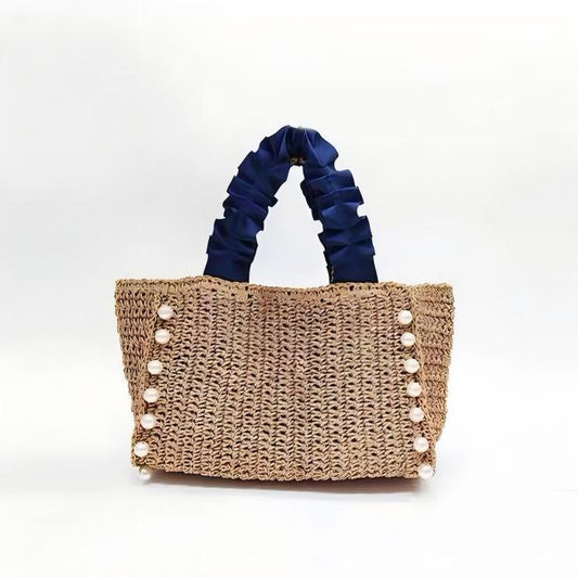 Women's Pearl Straw Female Hand-woven High Sense Bags